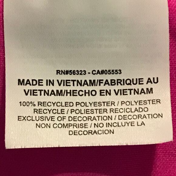 Nike Womens Top Dri Fit Bright Pink Gray Short Sleeve Button Front Nike Swoosh M - Picture 6 of 8